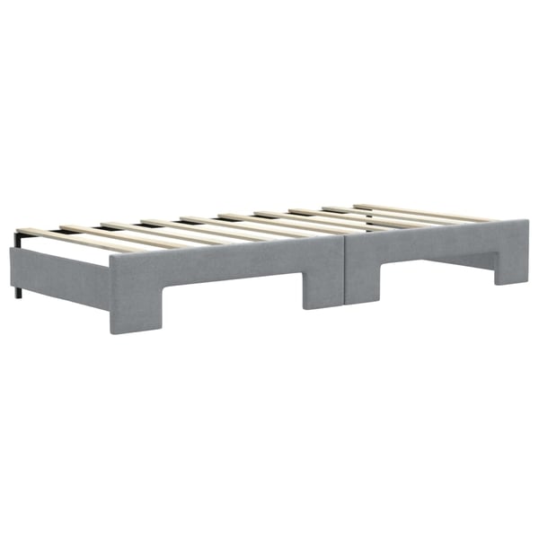 vidaXL daybed med udtræk og madras 90x190 cm stof lysegrå