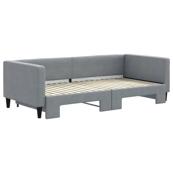 vidaXL daybed med udtræk 90x190 cm stof lysegrå