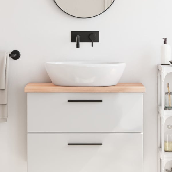 vidaXL Benkeplate til bad 80x40x(2-4) cm ubehandlet heltre