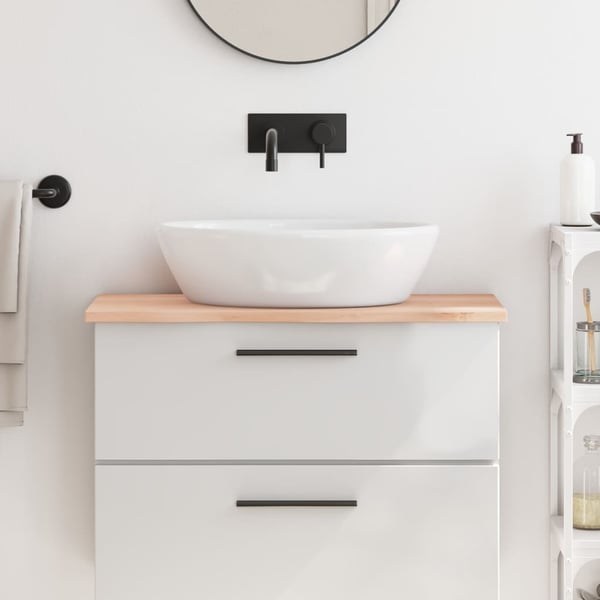 vidaXL Benkeplate til bad 80x30x2 cm ubehandlet heltre
