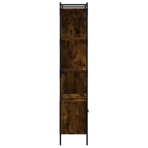 vidaXL bogreol med låger 76,5x30x154,5 cm konstrueret træ røget egetræ