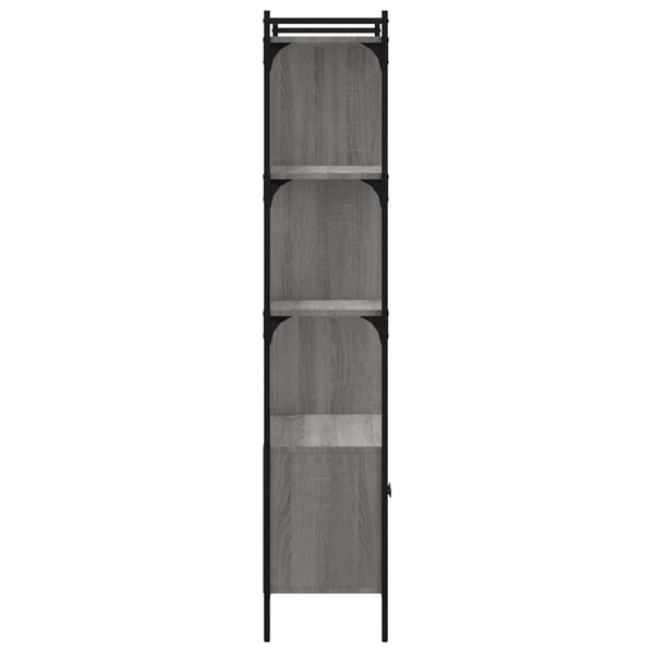 vidaXL bogreol med låger 76,5x30x154,5 cm konstrueret træ grå sonoma