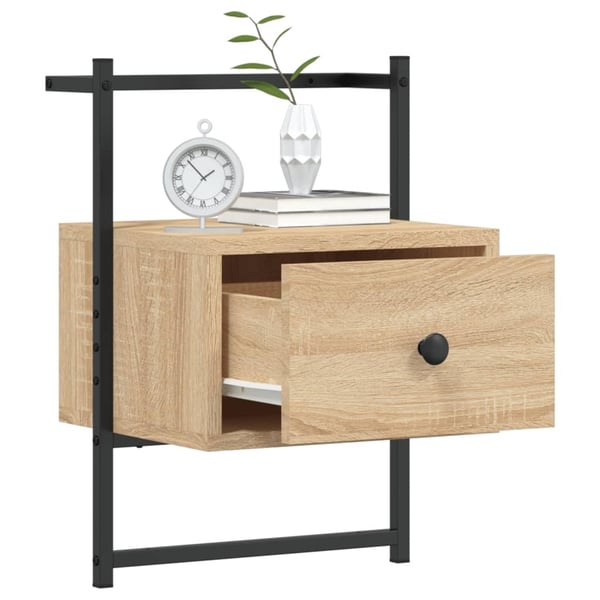 vidaXL Nattbord veggmontert sonoma eik 35x30x51 cm konstruert tre