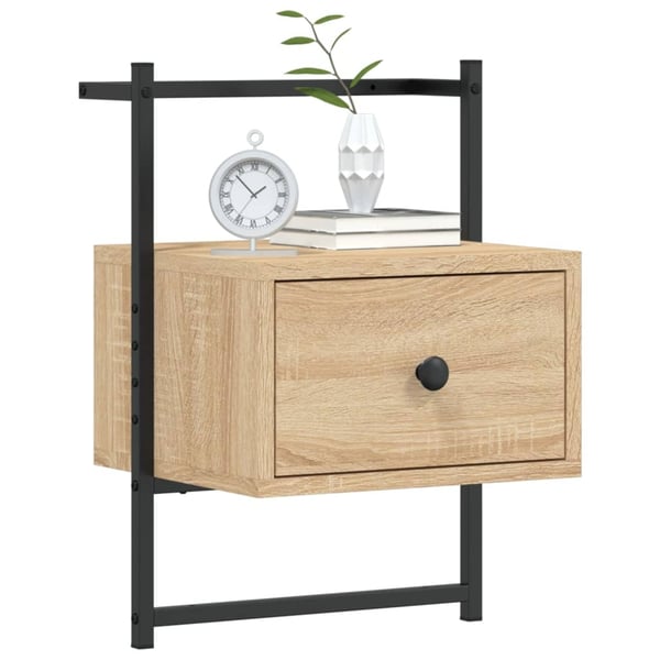 vidaXL Nattbord 2 stk veggmontert sonoma eik 35x30x51cm konstruert tre