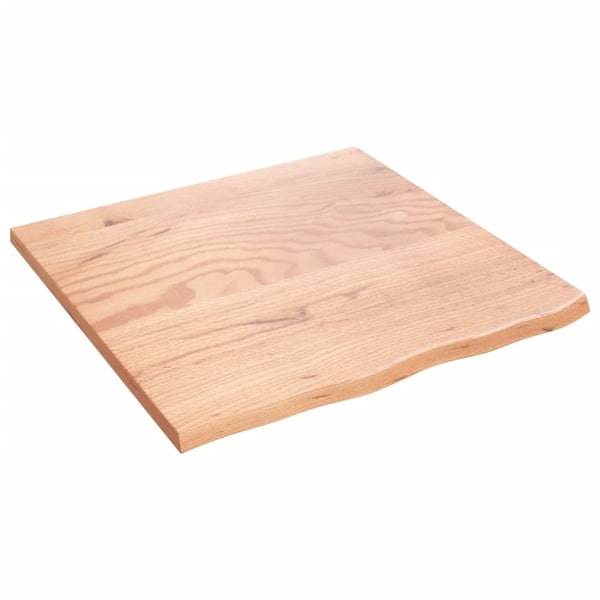 vidaXL bordplade til badeværelse 60x60x2 cm massivt træ lysebrun