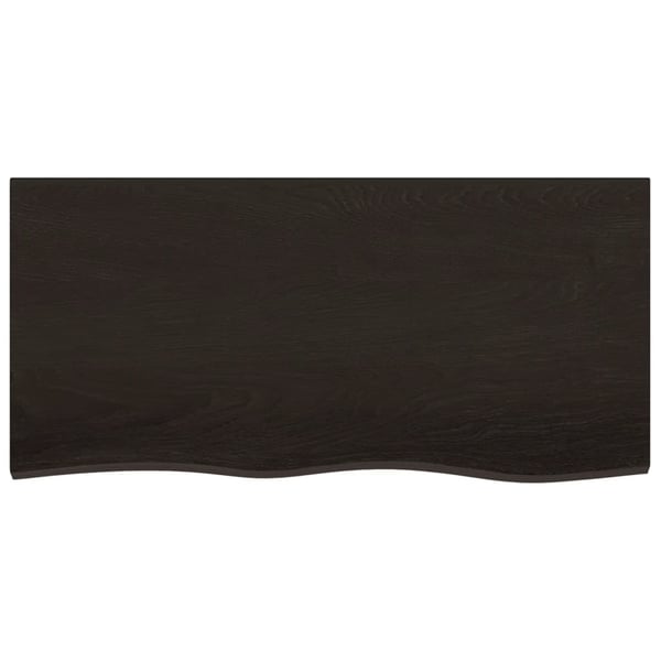 vidaXL Benkeplate til bad mørkebrun 100x50x(2-6) cm behandlet heltre