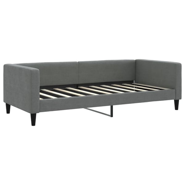 vidaXL daybed med udtræk og skuffer 90x190 cm stof mørkegrå