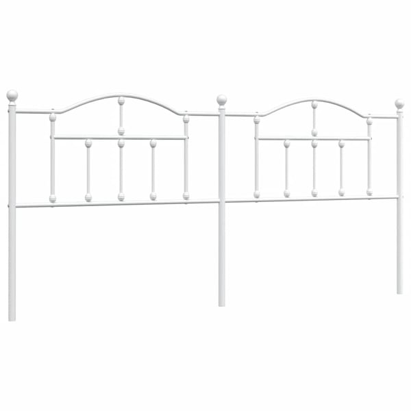 vidaXL Utskiftbar sengegavl i metall hvit 193 cm