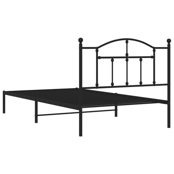 vidaXL Sengeramme i metall med hodegavl svart 100x200 cm