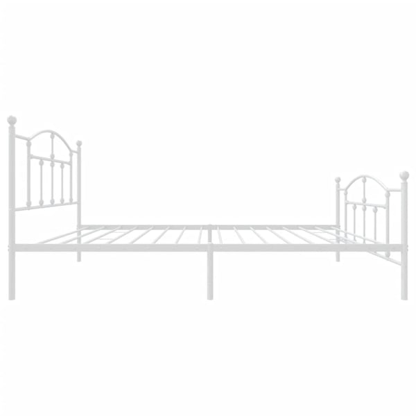 vidaXL Sengeramme i metall med hode- og fotgavl hvit 100x200 cm