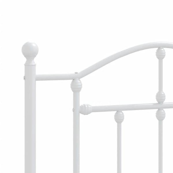 vidaXL Sengeramme i metall med hode- og fotgavl hvit 100x200 cm