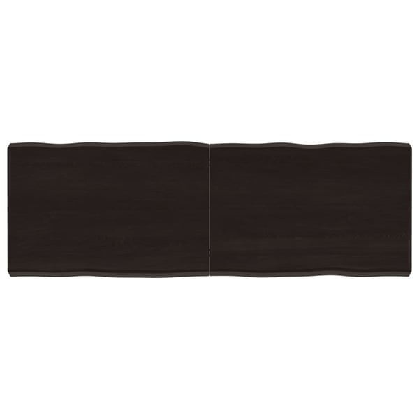 vidaXL Bordplate mørkegrå 120x40x6 cm behandlet eik naturlig kant