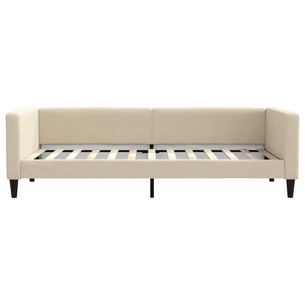 vidaXL daybed med udtræk og skuffer 90x200 cm stof cremefarvet