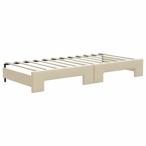 vidaXL daybed med udtræk og skuffer 90x200 cm stof cremefarvet