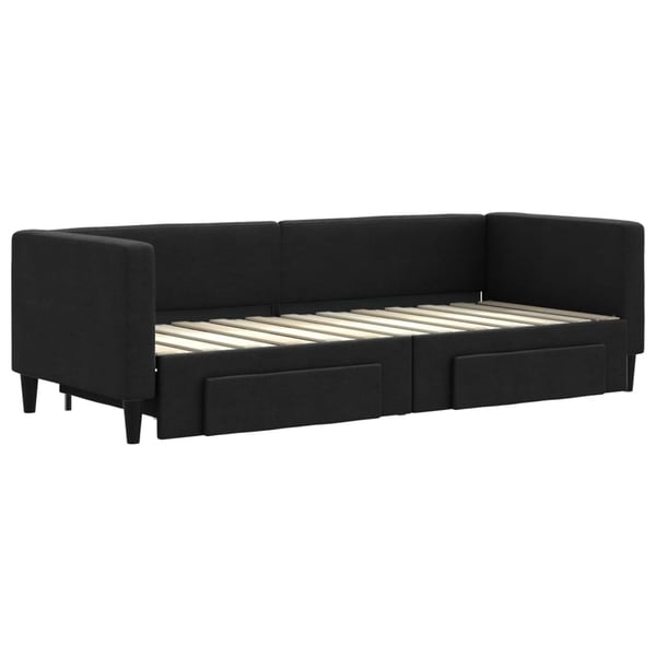 vidaXL daybed med udtræk og skuffer 80x200 cm stof sort