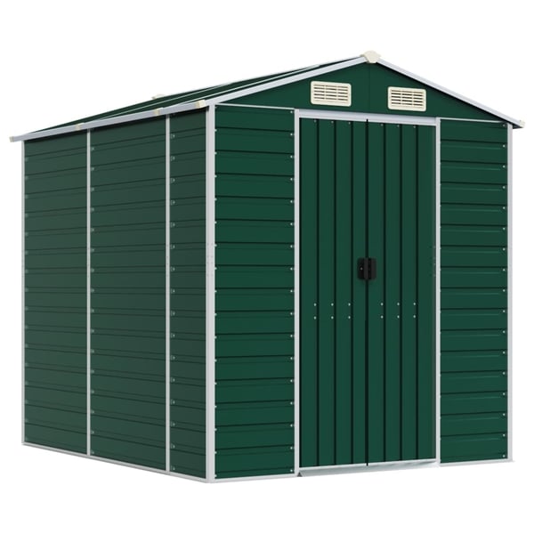 vidaXL haveskur 191x215x198 cm galvaniseret stål grøn