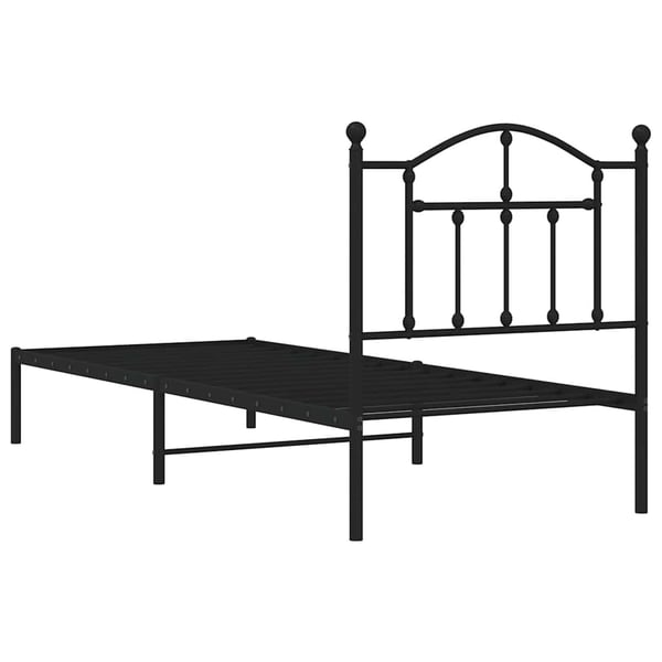 vidaXL Sengeramme i metall med hodegavl svart 90x190 cm