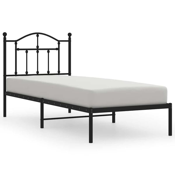 vidaXL Sengeramme i metall med hodegavl svart 80x200 cm