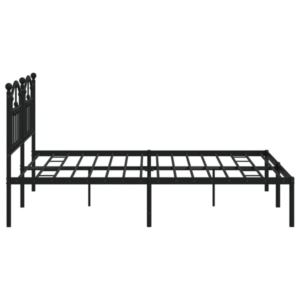 vidaXL Sengeramme i metall med hodegavl svart 160x200 cm