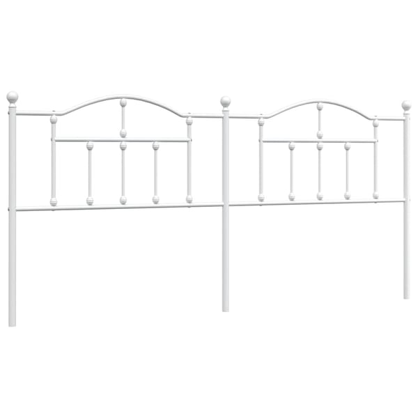 vidaXL Utskiftbar sengegavl i metall hvit 200 cm