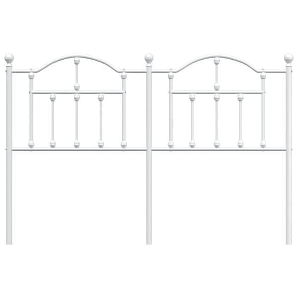 vidaXL Sengegavl i metall hvit 150 cm