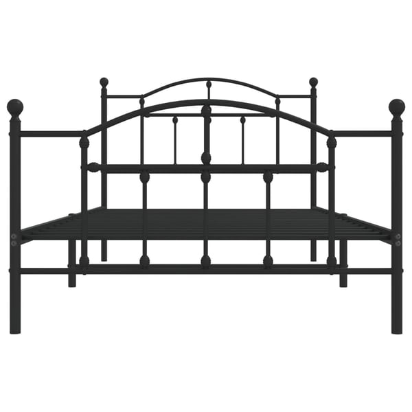 vidaXL Sengeramme i metall med hode- og fotgavl svart 100x200 cm