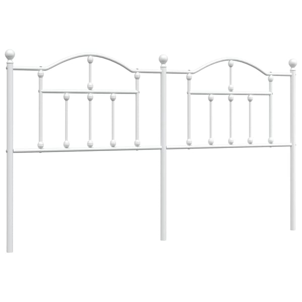 vidaXL Utskiftbar sengegavl i metall hvit 180 cm