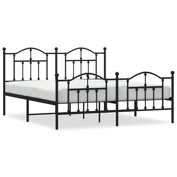 vidaXL Sengeramme i metall uten madrass med fotgavl svart 160x200 cm