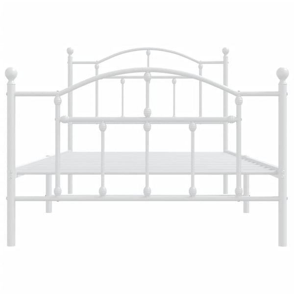 vidaXL Sengeramme i metall med hode- og fotgavl hvit 100x190 cm