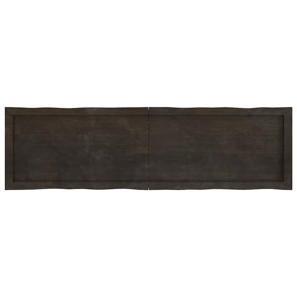vidaXL Bordplate mørkegrå 140x40x4 cm behandlet eik naturlig kant