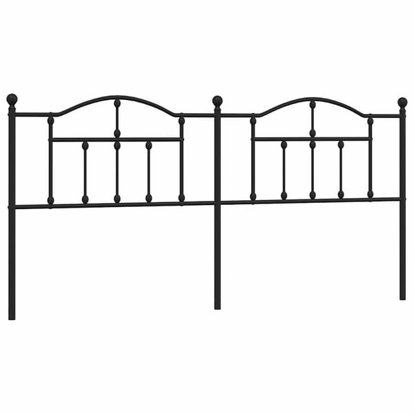 vidaXL Utskiftbar sengegavl i metall svart 193 cm