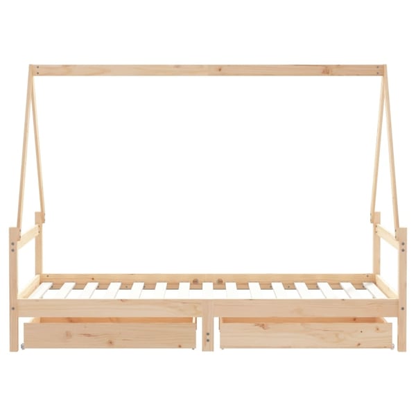 vidaXL sengeramme til juniorseng m. skuffer 90x190 cm massivt fyr