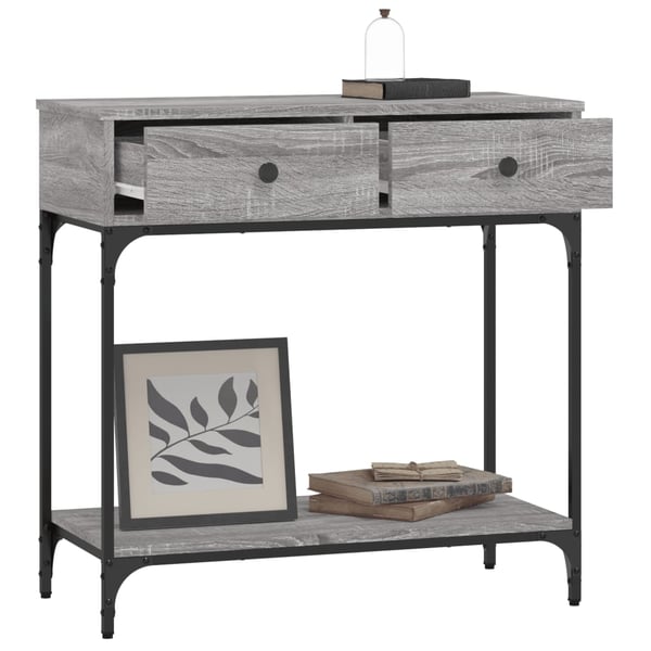 vidaXL konsolbord 75x34,5x75 cm konstrueret træ grå sonoma-eg