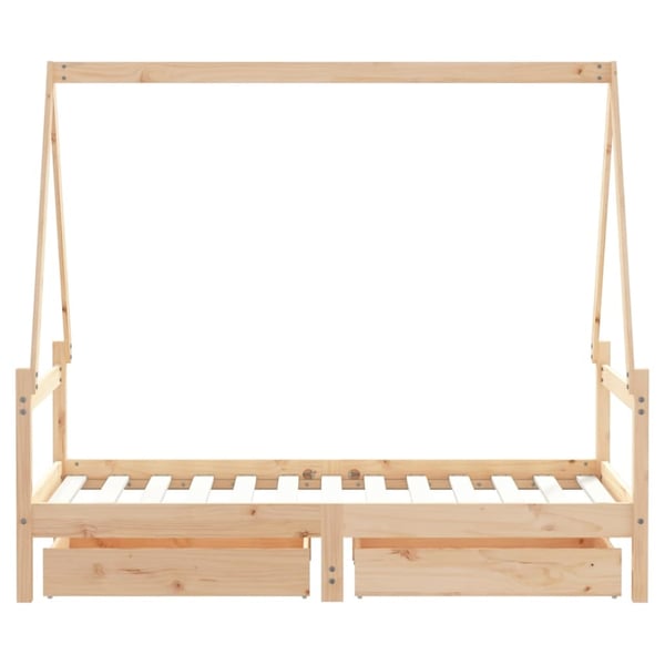 vidaXL Barnesengeramme med skuffer 80x160 cm heltre furu