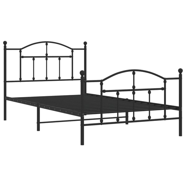 vidaXL Sengeramme i metall med hode- og fotgavl svart 107x203 cm