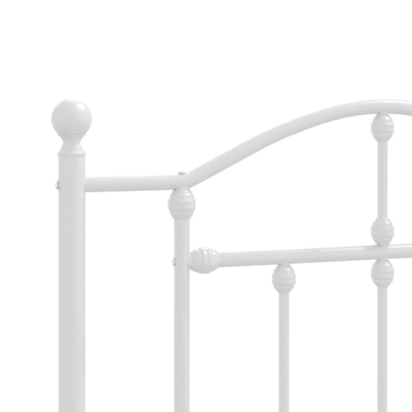 vidaXL Sengeramme i metall med hode- og fotgavl hvit 107x203 cm