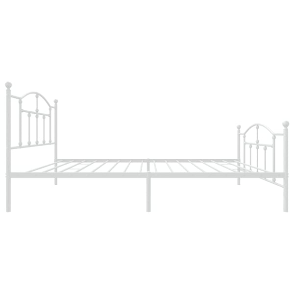 vidaXL Sengeramme i metall med hode- og fotgavl hvit 107x203 cm