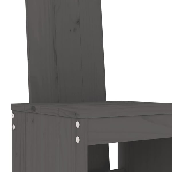 vidaXL Barkrakker 2 stk grå 40x42x120 cm heltre furu