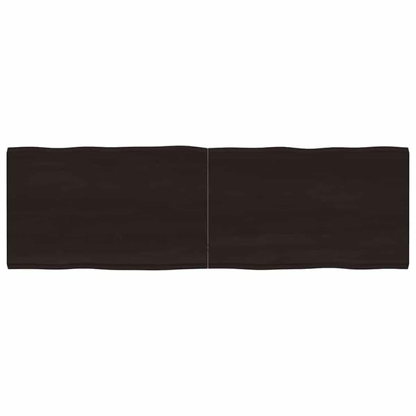 vidaXL Bordplate mørkegrå 160x50x4 cm behandlet eik naturlig kant