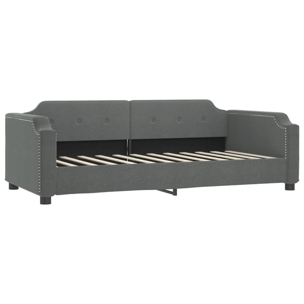 vidaXL daybed med udtræk og skuffer 100x200 cm stof mørkegrå