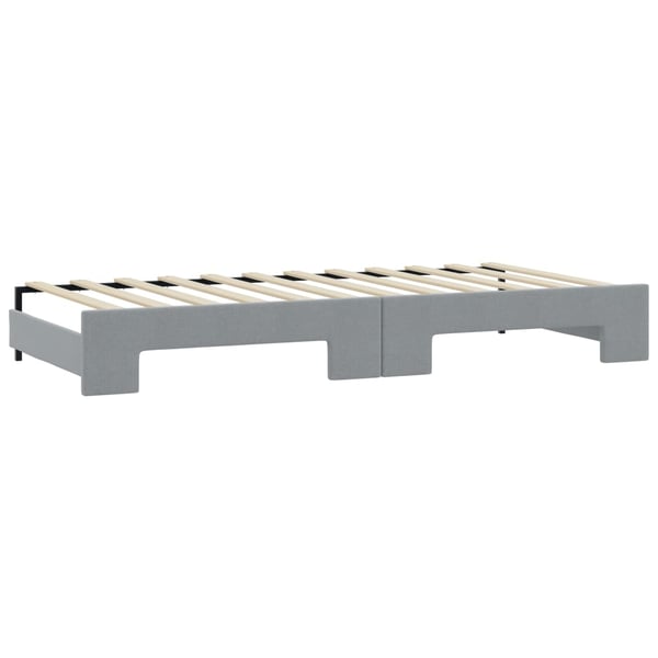 vidaXL daybed med udtræk og skuffer 90x190 cm stof lysegrå