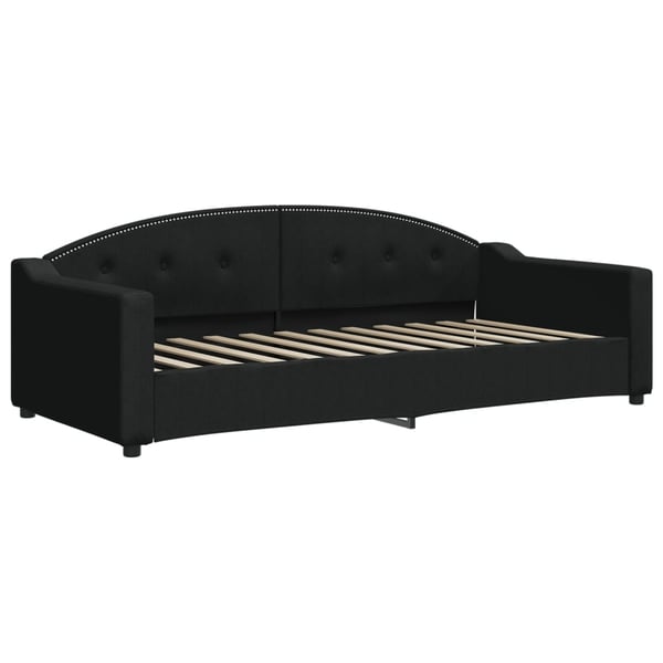 vidaXL daybed med udtræk og madras 90x200 cm stof sort
