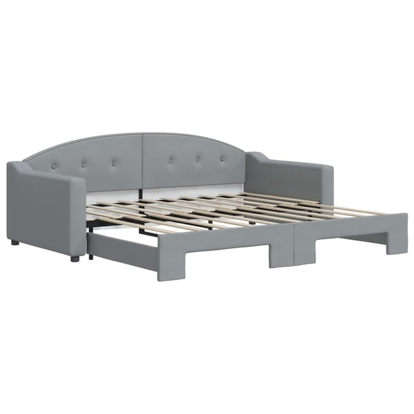 vidaXL daybed med udtræk 90x190 cm stof lysegrå