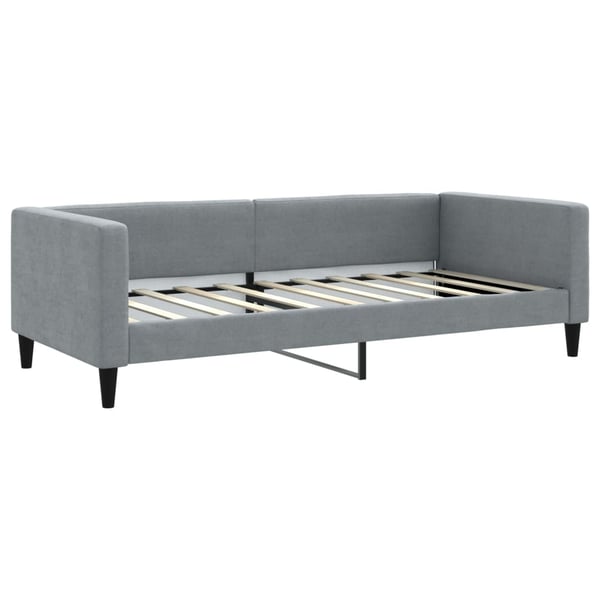 vidaXL daybed med udtræk og skuffer 90x190 cm stof lysegrå