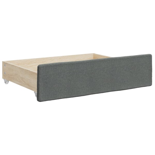 vidaXL daybed med udtræk og skuffer 90x200 cm stof mørkegrå