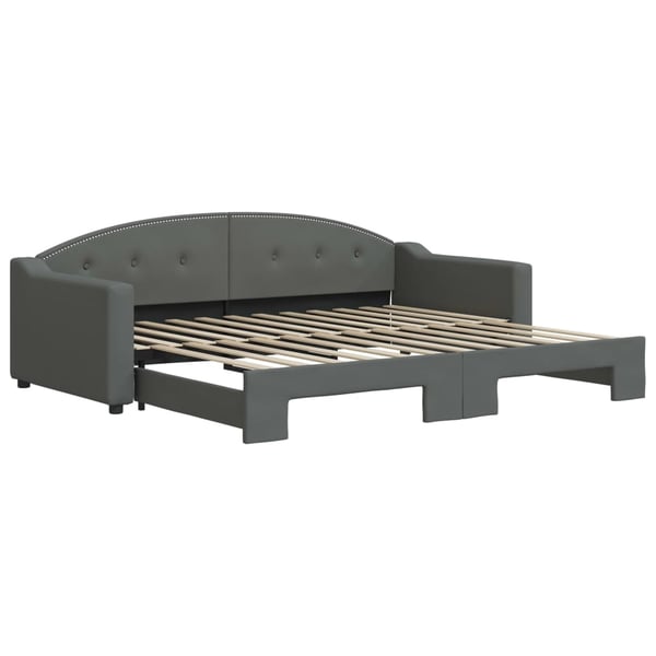 vidaXL daybed med udtræk 90x200 cm stof mørkegrå