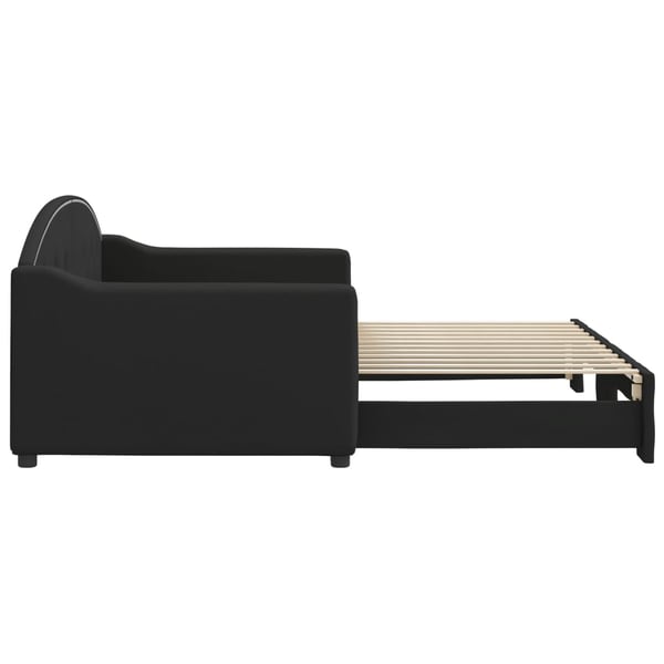 vidaXL daybed med udtræk 90x200 cm stof sort