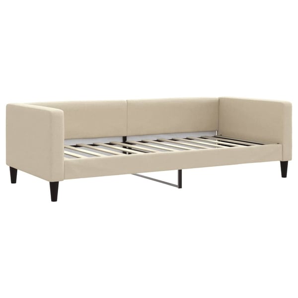 vidaXL daybed med udtræk og skuffer 90x200 cm stof cremefarvet