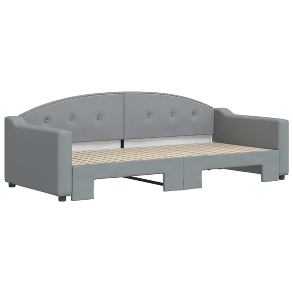 vidaXL daybed med udtræk 90x200 cm stof lysegrå
