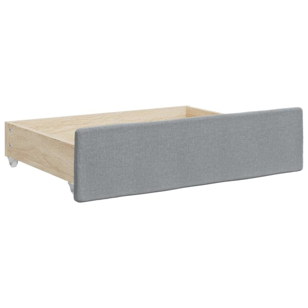 vidaXL daybed med udtræk og skuffer 90x200 cm stof lysegrå